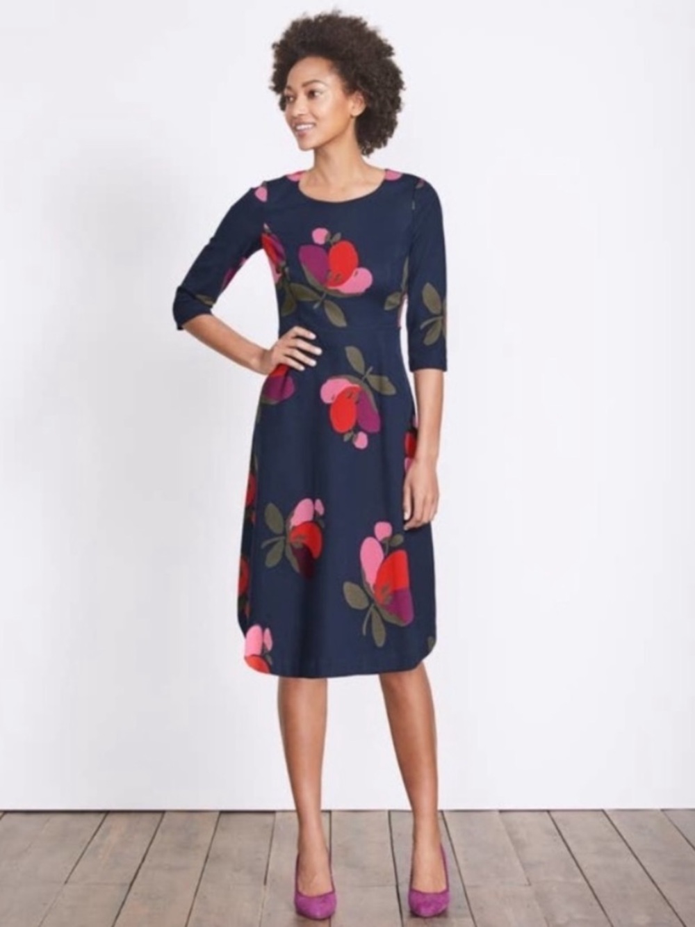 Boden Irene Ponte Dress Floral Size 12